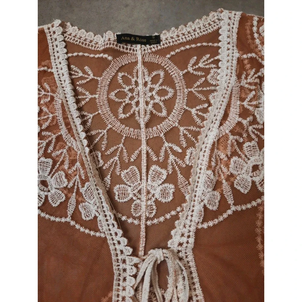 Ana & Rose Sheer Kimono Cover Up Womens Size Small Boho Fairy Bohemian Festival - Picture 9 of 11